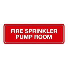 Signs ByLITA Standard Fire Sprinkler Pump Room Sign (Red) - Large