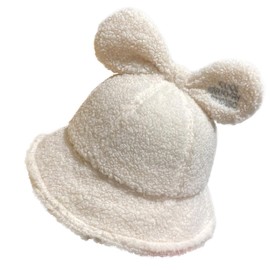 FOMIYES Adorable Rabbit Ear Fisherman Cap Warm Plush Autumn Winter Hat Soft Beanie for Women Stylish Cold Weather Accessory Beige