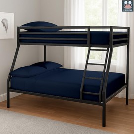 KRISHNA 4 Piece Cot Sheet 30” x 75” for Narrow Twin, Camping, Rv Bunk, Guest Bed Soft & Breatheable 100% Egyptian Cotton Bedding Set fits Up to 9” Deep Pocket Trifold Mattress, Navy Blue