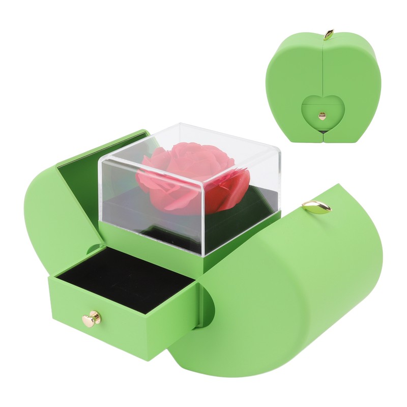 Rose Jewelry Box Apple Rose Shape Acrylic Jewelry Gift Box