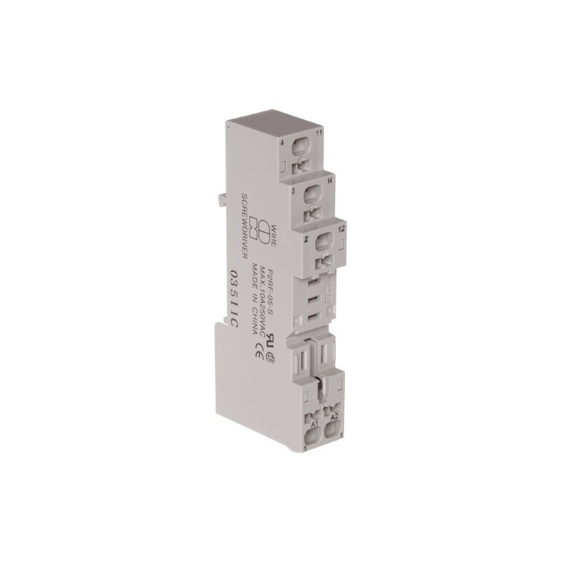 Omron P2RF-05-S General Purpose Socket, Track/Surface Mounting, Screwless Clamp Terminal,