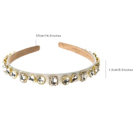 scicent Headbands for Women's Hair Vintage Hairband Fashion Head Band Non-Slip Baroque Hair Band Wide Embellished Rhinestone Diamond Hair Hoops Bridal Hair Accessories for Girls - 27012