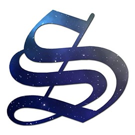 Old English Font S Initial - Vinyl Decal Sticker - 12.75" x 12" - Galaxy