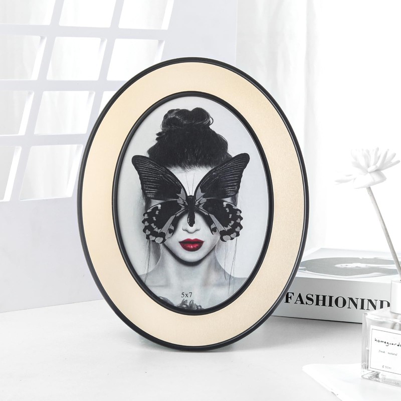 SWTHONY Oval 5 x 7 Picture Frames, Black Modern 5