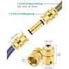 ERKOON Gartenschlauch Verbinder,ERKOON Schlauchverbinder 1/2 Zoll Messing Schlauchanschluss, Doppelstecker Schnellkupplung