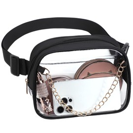 TINYAT Clear Fanny Pack Stadium Approved Clear Belt Bag for Women See Through Waist Bag Crossbody Purse for Events Concerts