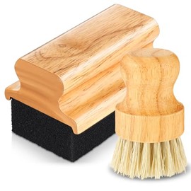 Qinyoung 2 Pcs Cutting Board Oil Wax Applicator Butcher Block Food Grade Mineral Oil Brush Wooden Bamboo Cutting Board Cream with Handle for Wood Surfaces Restoring Butcher Blocks(Innovative,Sisal)
