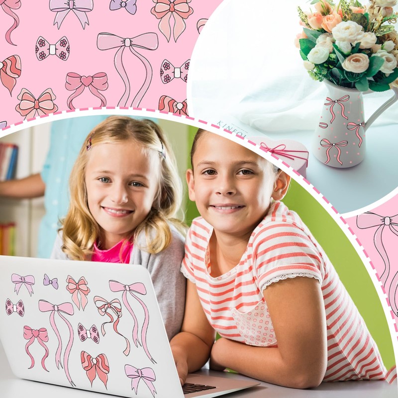 8 Sheets Bow Theme UV DTF Cup Wrap Transfer for