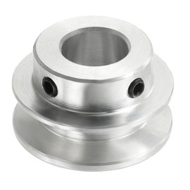 PATIKIL V-Belt Pulley, 12mm Fixed Bore 30mm Outer Dia Single Groove Pulley Wheel Aluminum Alloy V-Groove Drive Pulley for Motor Shaft 1-3MM PU Round Belt