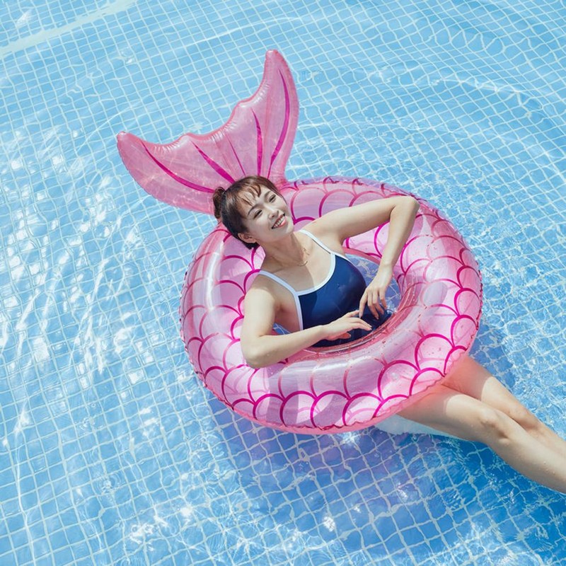 Inflatable Mermaid Swimming Ring PVC Mermaid Tail Tubes Water Party