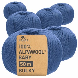 100% Baby Alpaca Wool in 50+ Colours (Scratch-Free) – 300 g Set (6 x 50 g) – Soft Alpaca Wool for Knitting & Crochet in 6 Yarn Sizes by Hansa-Farm