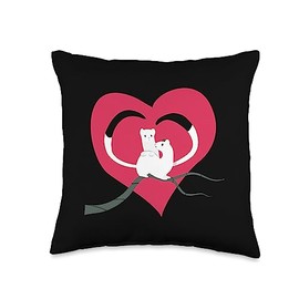 Winter Stoat Mustela erminea Stoat Ermine Weasel Throw Pillow, 16x16, Multicolor