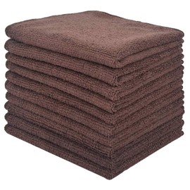 HIDMD Microfibre Cleaning Cloths Dish Cloths Lint Free Cloths For Polishing Drying Washing Waxing Dusting Cleaning Accessories Kitchen Dusters Car Bathroom Blue Pack of 10 30cm x 30cm Brown