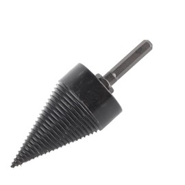 Firewood Log, Drill Bit Wood Splitter Carbon Steel Splitting Splitters Cone Hex Shank Drilling Tool Black 45mm 1.77in Split Incisive Screw (50mm)