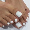 KSTBJN White Press-on Square Fake Toenails - Gloss 24 Fl