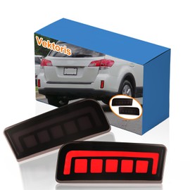 Vektoris 1Pair LED Rear Bumper Reflector Light for Subaru Outback 2010-2014 Tail Lamp with Brake Light, DRL & Sequential Turn Signal, Tail Light Replace OEM# 84281AL00A, 84281AL01A (Smoked Lens)