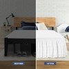 Queen Bed Skirt, Wrap-Around Elastic Ruffled Eyelet Bed Skirt Queen