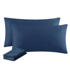 Aisbo Cushion Cover 40 x 80 cm, Set of 2 – Pillowcases, 40 x 80 cm, Blue with Soft Microfibre Zip, 40 x 80 cm Pillow Cover
