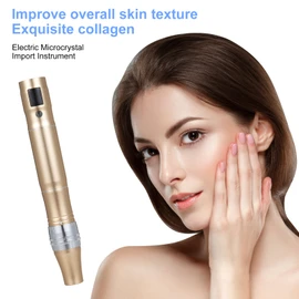 Electric Microcrystal Import Instrument Nano Needle Beauty Device Microcrystal Pen 0-2.5mm Adjustable Needle Length 5-Level Vibration Intensity Adjustable with Digital Display Screen