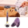 Natural Amethyst Double Head Jade Stone Roller & Guasha Scrapping