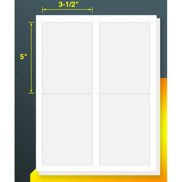 4UP 3.5" x 5" Shipping,Address,Mailing&Barcode Labels for Laser & Inkjet