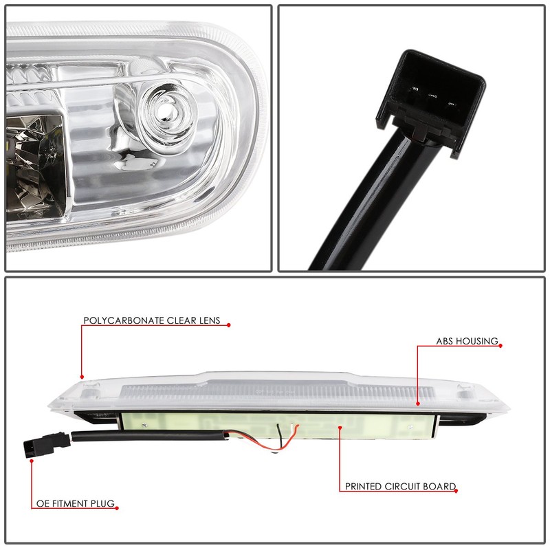 DNA Motoring 3BL-GMC07-3D-LED-CH 3D LED Bar Chrome Clear Third Brake