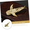 CORHAD Brass Shark Ornament Unique Desktop Decoration Small Shark Sculpture