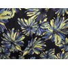 100% Silk Dupion Fabric Floral Print Black with Shades of