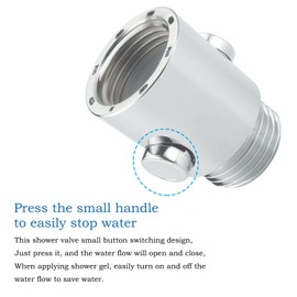 COXOVAY 2 PCS Shower Shut off Valves Chrome Universal Water Flow Control Valve Water Pressure Regulator Showerhead Adapter G1/2'' Flow Volume Adjust Valve for Shower Head Or Bidet Sprayer