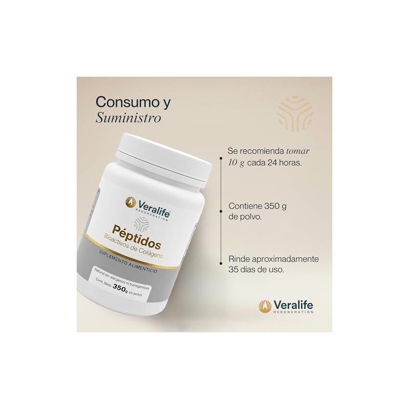 Veralife Suplemento Alimenticio Peptidos Bioactivos Colageno 330 Nutricional Colágeno Multivitaminico