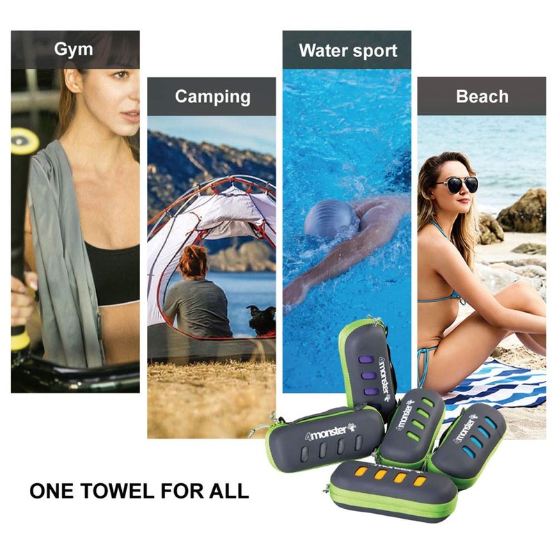 4monster Microfiber Travel Towel,Lightweight Gym Towel, Super Absorbent,Quick Drying,Soft, Sport
