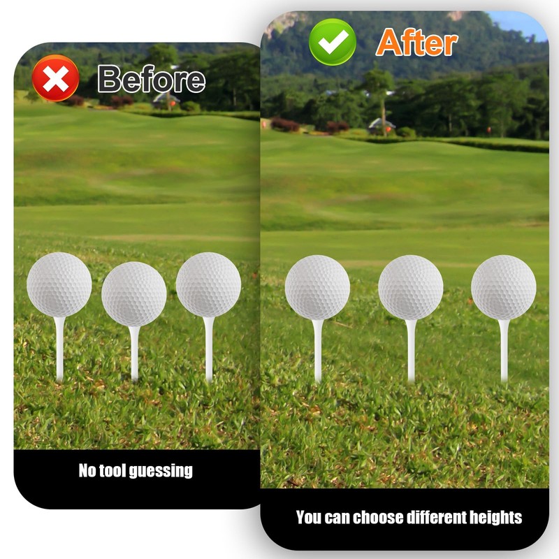 Adjustable Golf Tee Height Tool, 5 Settings Adjuster Lightweight Plastic
