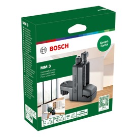 Bosch universal clamp MM 3 (with clamping range of 3-70 mm and height adjustment up to 60 mm for fast and flexible positioning of cross line lasers, in cardboard box)