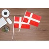 50 Pack Denmark Danish on Stick Flags,Small Mini Hand Held