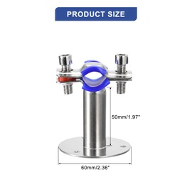 sourcing map Pack of 2 Stainless Steel Pipe Supports Wall Mounting Ceiling Mounting Pipe Bracket Adjustable Clamp Pipe Straps with Screws Suitable for Diameter 15-19 mm Piping