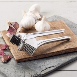 Soro Essentials- 7” Aluminum Garlic Press Crusher- Garlic Mincer Tool Easy to Use and Clean Durable Garlic Crusher with Ergonomic Handle Garlic Smasher Press Garlic with Ease