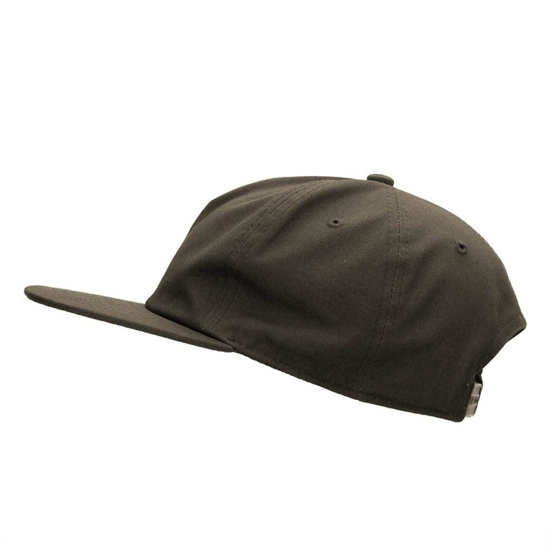 Nissi 5 Panel Cotton High Profile Flat Bill Unstructured Cap-Olive