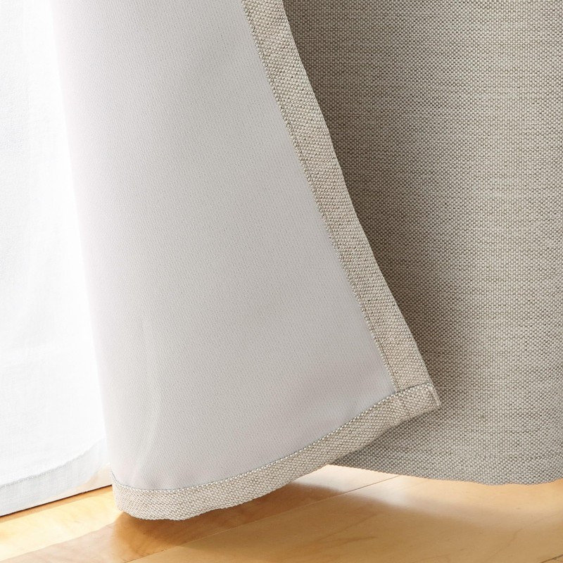 MUJI 84345937 Flame-retardant Blackout Double Weave Non Pleated Curtain, Beige,