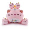 Pink Birthday Cat Plush, 5 PCS Cat Plush Stuffed Animal