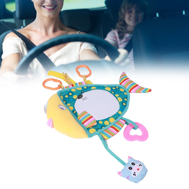 Car Backseat View Mirror Plush Fish Shape Cartoon Pattern Safety