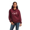 ARIAT Women's REAL Logo Script Cowl Neck Sweatshirt, Heather Zifandel