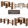 MyGift Adjustable Desktop Shelf, Deluxe Rustic Burnt Solid Wood Stackable