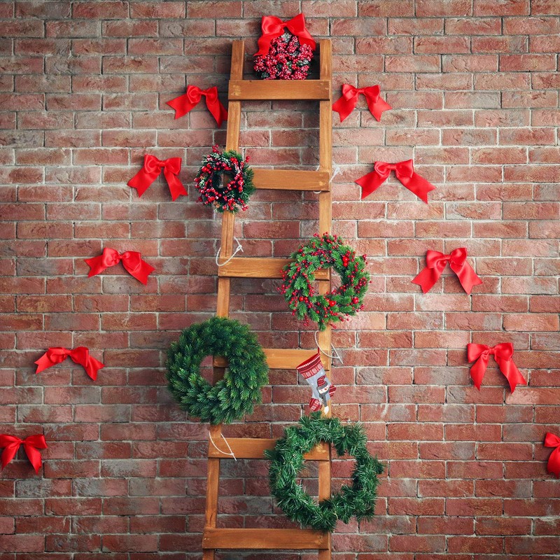 Boao Christmas Clear Banisters Ties 10 Inch Reusable Holiday Garland