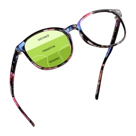 YEIN Presbyopic Progressive Multifocal Reading Glasses, Blue Light Blocking Glasses, with Clear Lenses for Women and Men (+0.00/+2.25 magnification)
