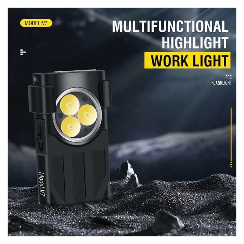 Vortex V7-Black 1100 Lumens Right Angle Magnetic Keychain EDC (Everyday