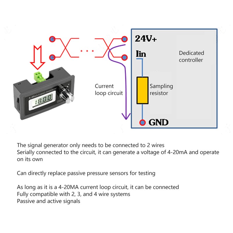4‑20mA Signal Generator 2 Wire High Accuracy Stable Digital Signal