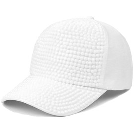 WULIQIUQIU Studded Rhinestone Baseball Cap for Women Bling Crystals Adjustable Sun Hat Casual Sports Cap White