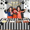 4 Pack Black and White Checkered Tablecloths, Plastic Gingham Table