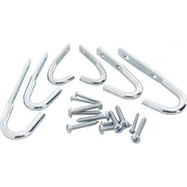 Keypak Heavy Duty Galvanised Garage Hooks – 6 Pack, Steel Storage Hooks for Tools, Ladders, Bikes & Garden Equipment, Wall-Mounted Hooks for Shed, Garage & Workshop Organisation