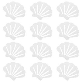 PATIKIL 12Pcs Non Slip Bathtub Stickers, Anti Slip Shower Stickers Bathroom Shower Floor Decals Sea Shell Shape Cute Treads Tubs, White